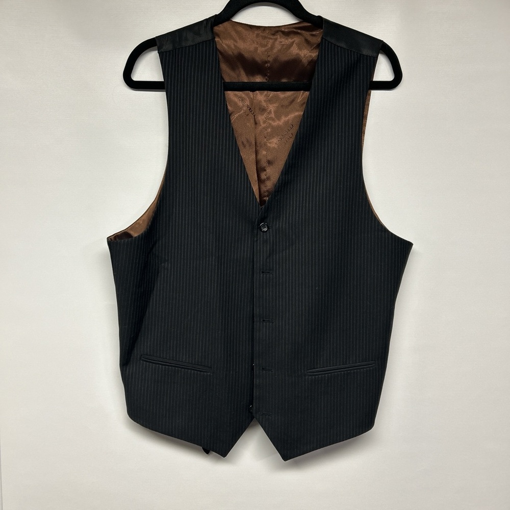 Simone Carvalli Black Pinstripe Vest